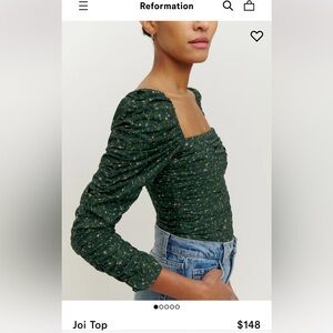 Reformation Joi top, green